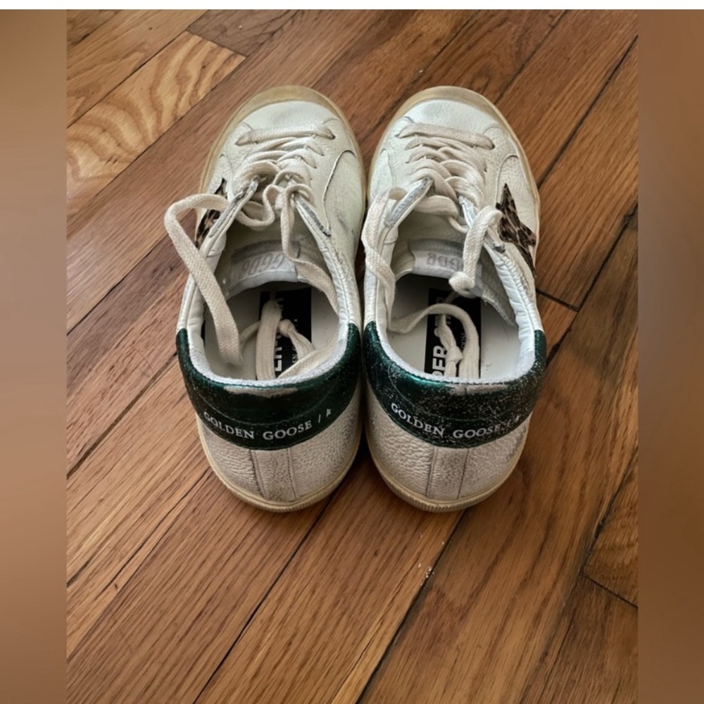 Golden Goose White and Green Sneakers - Picture 8 of 12